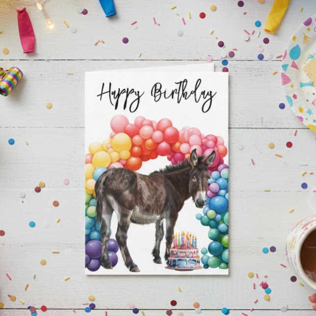 Donkey Cute Birthday Card (Creator Uploaded)