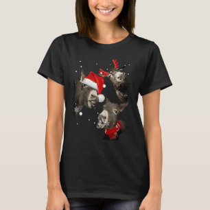 Donkey cute xmas santa T-Shirt