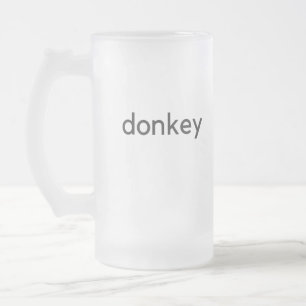 donkey dark frosted glass beer mug