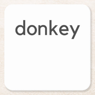 donkey dark square paper coaster