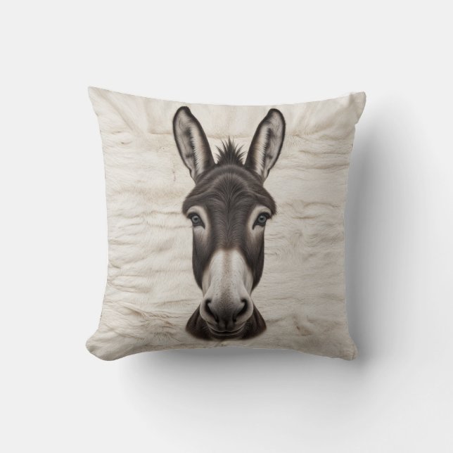 Donkey Delight": Black and White Kilim Pillows  (Front)