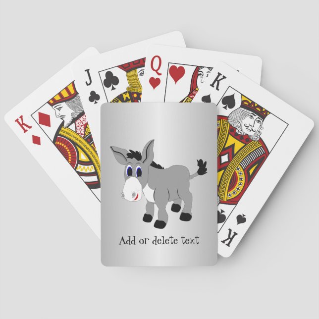 Donkey Design Any Colour Background Playing Cards (Back)