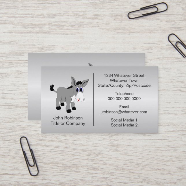 Donkey Design Donkey Sanctuary Business Card (Front/Back In Situ)