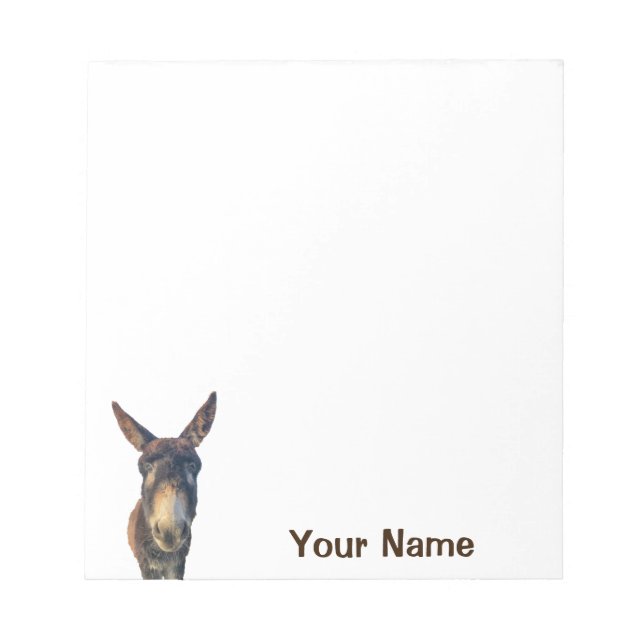 Donkey Farm Animal on White  Notepad (Front)