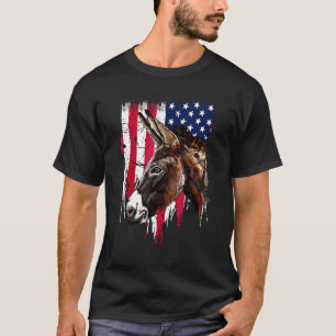 Donkey Farmer American Flag Usa Donkey 1 T-Shirt