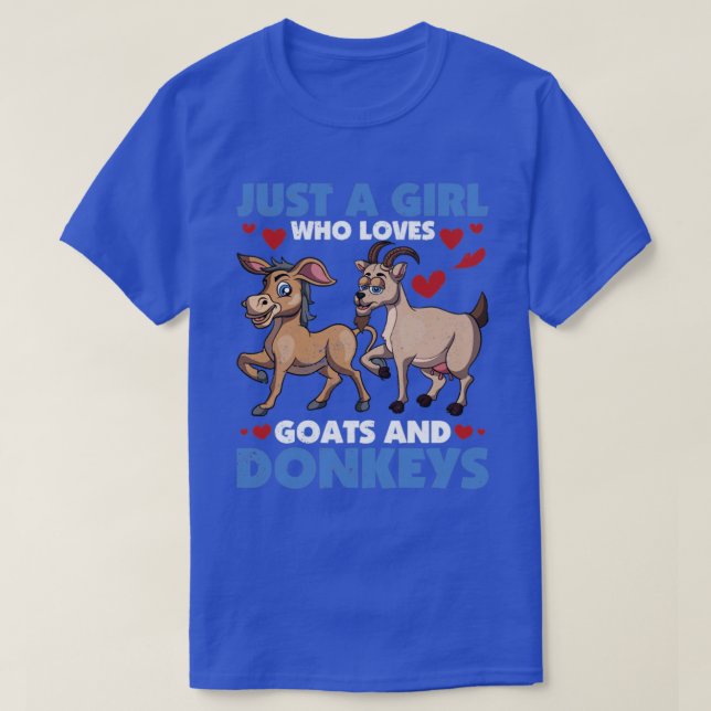 Donkey Farming Women Farmer Girls Farm Animal Goat T-Shirt (Design Front)