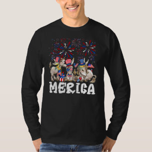 Donkey Fireworks Sunglasses Hat Merica 4th Of Jul T-Shirt