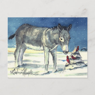 Donkey For Christmas Post Card