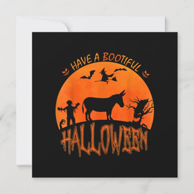 Donkey - Happy Halloween| Funny Scary Costume Gift Holiday Card (Front)