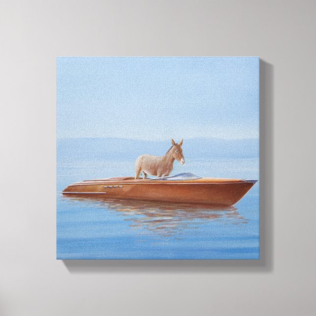 Donkey in a Riva 2010 Canvas Print (Front)