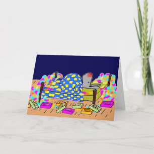 donkey in bed with a cold holiday card