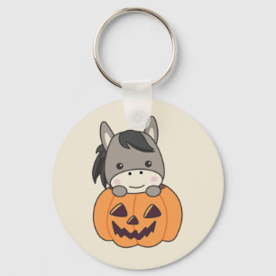 Donkey In Pumpkin Sweet Donkey Happy Halloween Key Ring