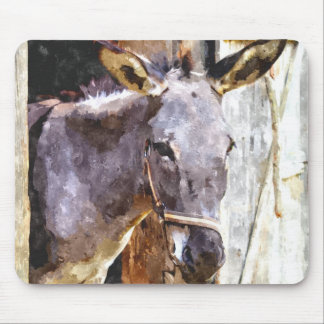 Donkey in watercolor mouse mat