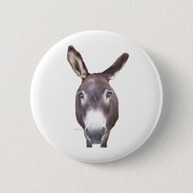 Donkey In Your Face 6 Cm Round Badge (Front)