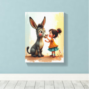 Donkey Kisses & Little Wishes Canvas Print