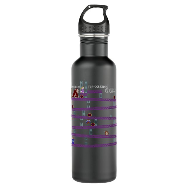 Donkey Kong Retro Arcade Game Screen  710 Ml Water Bottle (Front)
