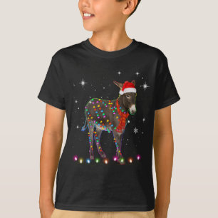Donkey Lights Xmas Tree Funny Santa Donkey Christm T-Shirt