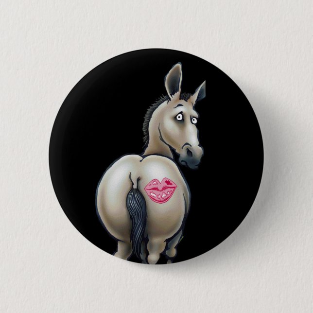 Donkey & Lips by request 6 Cm Round Badge (Front)
