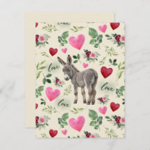 Donkey Love Valentine’s Day Card in Cream