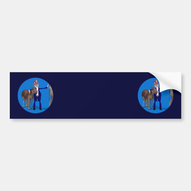 Donkey Lover Uncle Sam Bumper Sticker (Front)