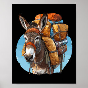Donkey Mules Pack Mule Hiking Poster