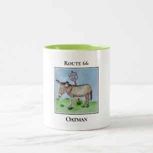 Donkey on Route 66, Oatman Arizona Two-Tone Coffee Mug
