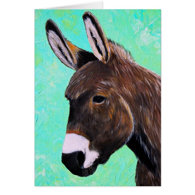 Donkey Painting Greeting Card (Front)