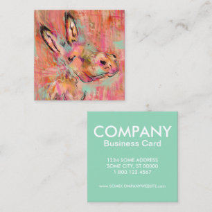 donkey painting square business card