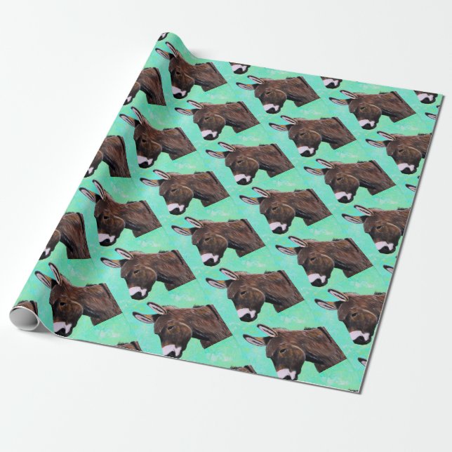 Donkey Painting Wrapping Paper (Unrolled)