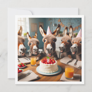 Donkey party animals, donkey birthday invitation