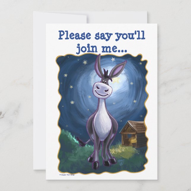 Donkey Party Centre Invitation (Front)