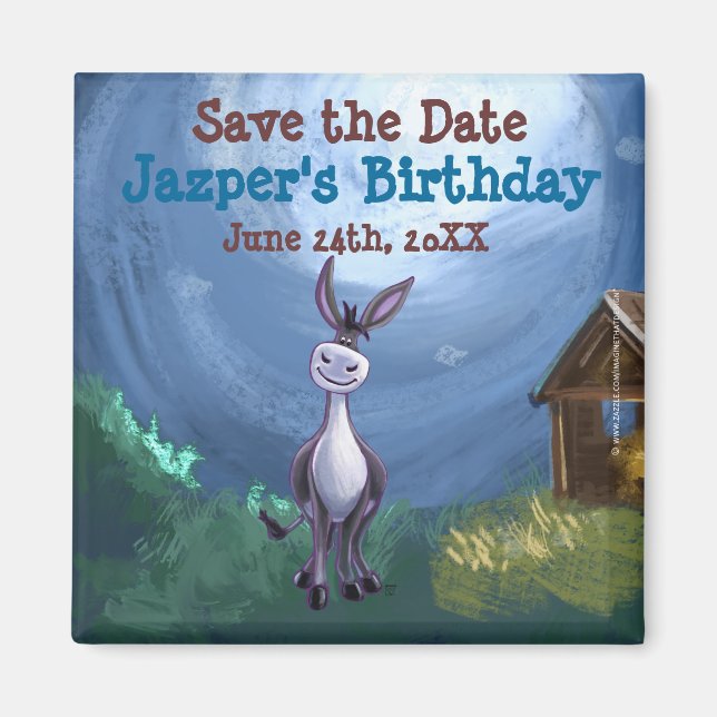 Donkey Party Centre Magnet (Front)