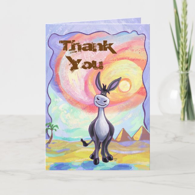 Donkey Party Centre Thank You Card (Front)