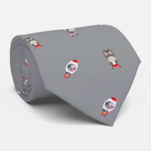 donkey pattern neck tie dark grey