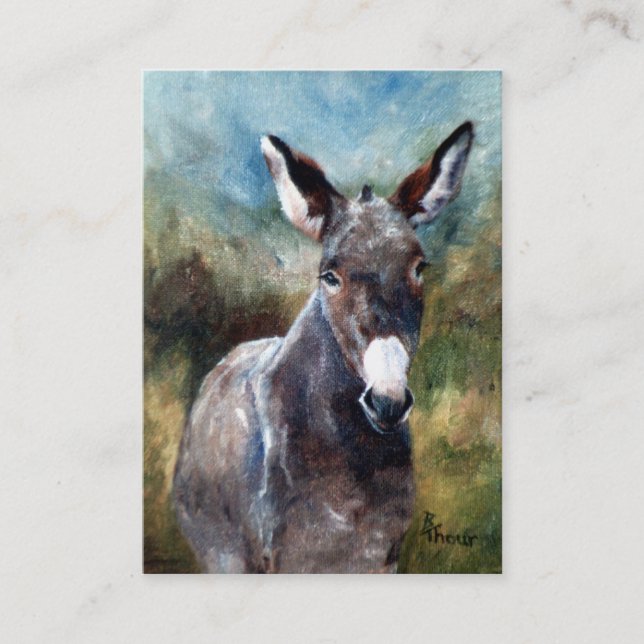 Donkey Portrait ArtCard Business Card (Front)