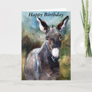 Donkey Portrait Birthday Card