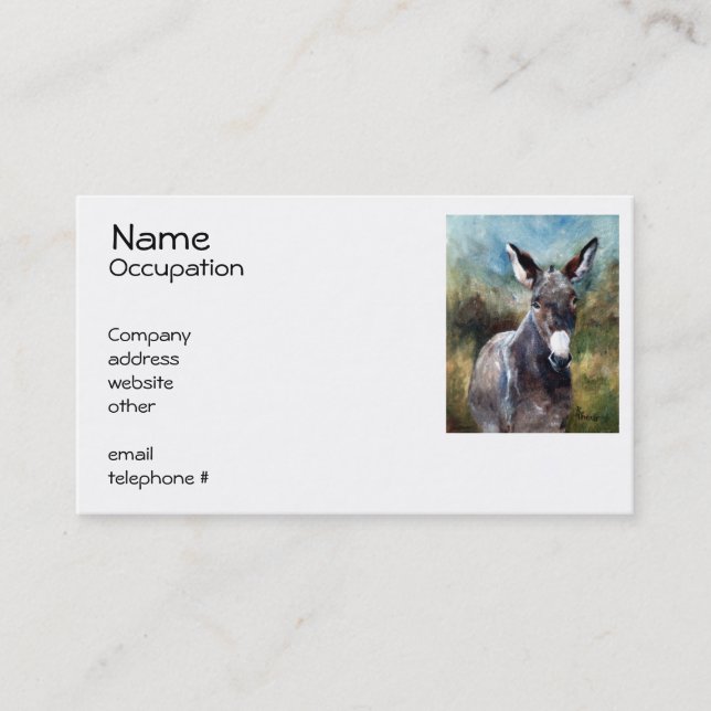 Donkey Portrait Business Card (Front)
