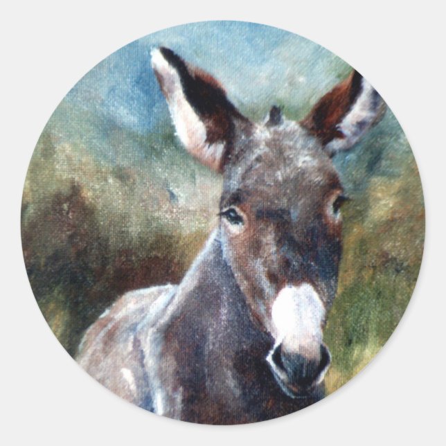 Donkey Portrait Sticker (Front)