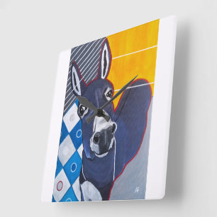 Donkey Punch Painting by Alfred Fox Square Wall Clock