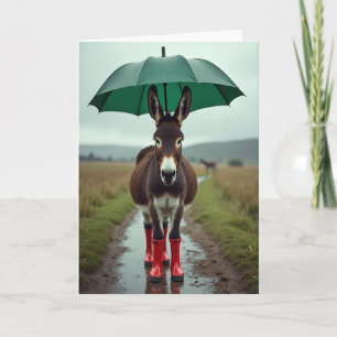 Donkey Rain Boots Funny Card