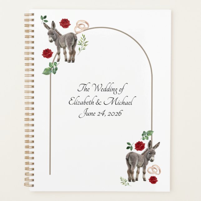 Donkey Red Floral Wedding Planner (Front)
