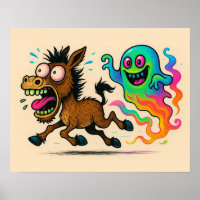 Donkey Running from a Ghost Poster