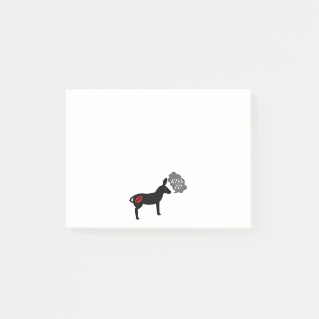 Donkey Says Kiss It With Kissy Lips Post-it Notes (Front)