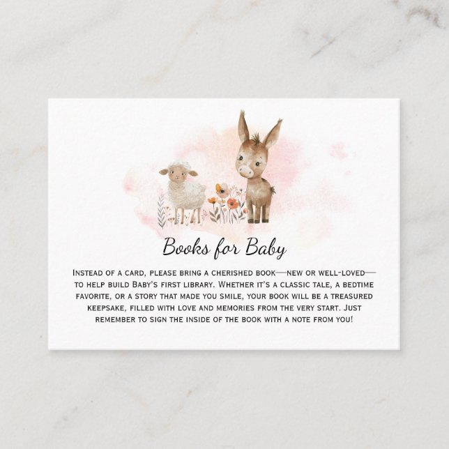 Donkey Sheep Gender Neutral Books for Baby | Place Card (Front)