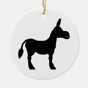 Donkey Silhouette Ceramic Tree Decoration