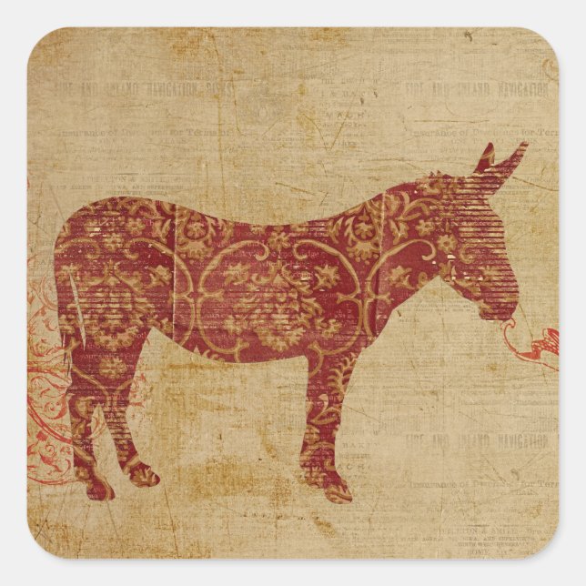 Donkey Silhouette Sticker (Front)