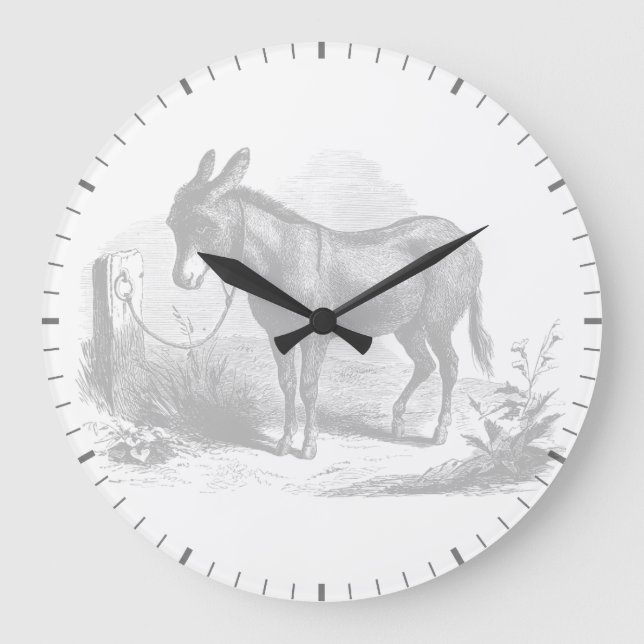 Donkey Sketch Wall Clock (Front)