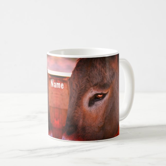 Donkey Thoughts Animal Personalised Coffee Mug (Front Right)