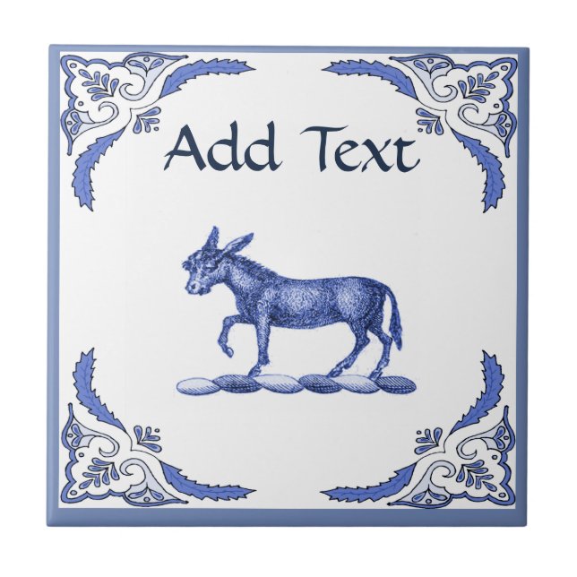 Donkey Tile, Dutch Look, Personalise Tile (Front)