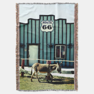 Donkey Town Oatman Arizona Throw Blanket